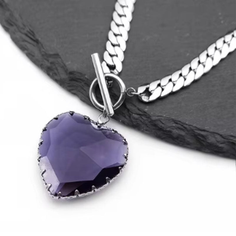 Gothic Punk Red Heart Necklace Collar