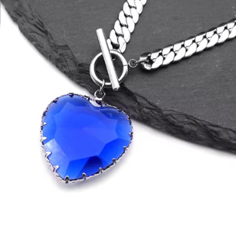 Gothic Punk Red Heart Necklace Collar