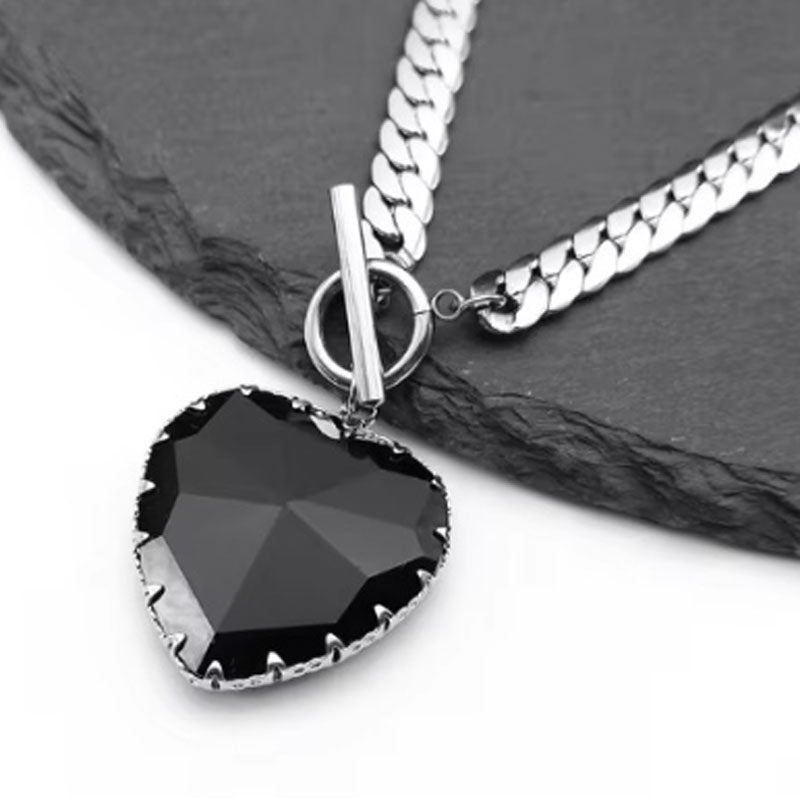 Gothic Punk Red Heart Necklace Collar