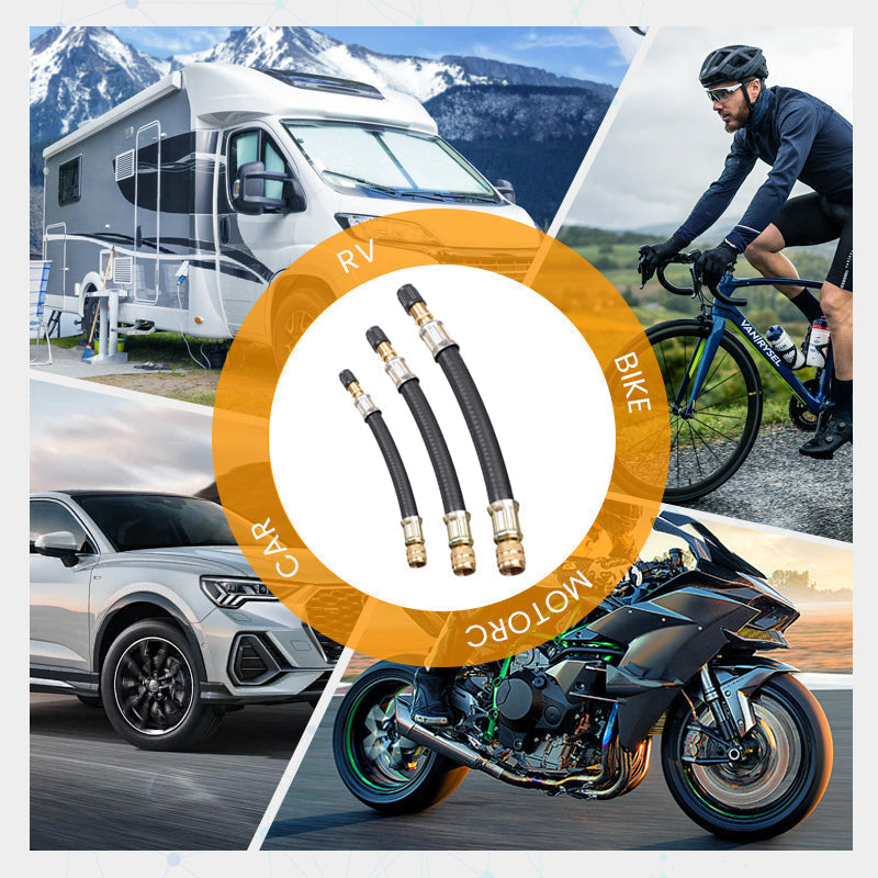 Universal flexible tire valve extension