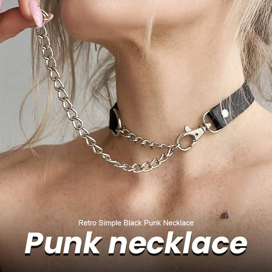 Retro Simple Black Punk Necklace