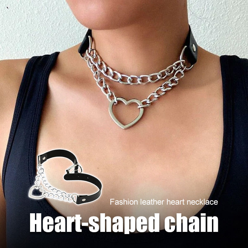 Heart Chain Choker Necklace