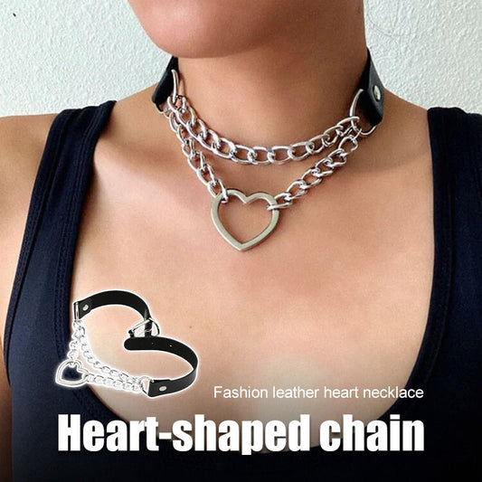 Heart Chain Choker Necklace